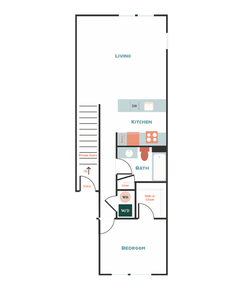 a floor plan of a house with a bedroom and a living room